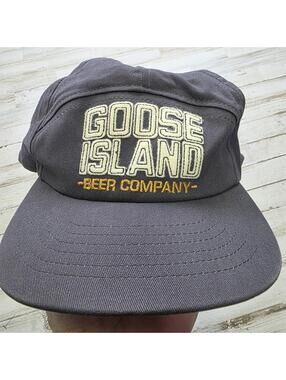 Goose Island Beer Company Panel Hat Cap Gray Adjustable Made USA